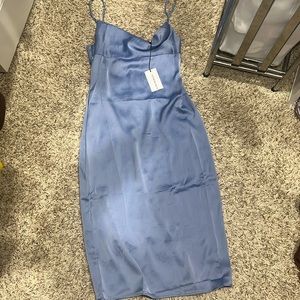 WEWOREWHAT Satin Cowl midi dress